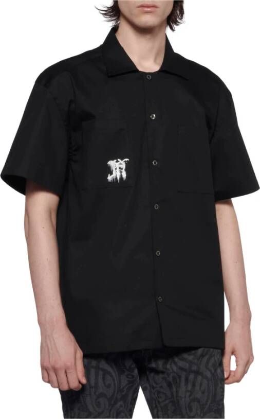 John Richmond Gedrukt overhemd met korte mouwen Zwart Heren