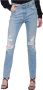 John Richmond Gescheurde Skinny Jeans Blauw Dames - Thumbnail 1