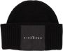 John Richmond Opgevouwen Beanie met Merklogo Black Heren - Thumbnail 1