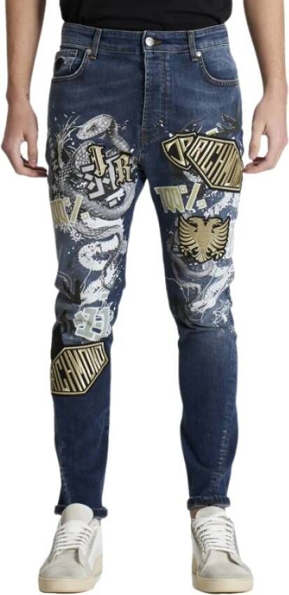 John Richmond Stijlvolle Slim-Fit Jeans Blue Heren