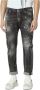 John Richmond Zwarte Slim-Fit Jeans met Vervaagd Effect en Spetter Detail Black Heren - Thumbnail 1