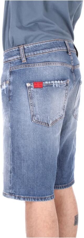 John Richmond Verweerde Denim Bermuda Shorts Blauw Heren - Foto 4