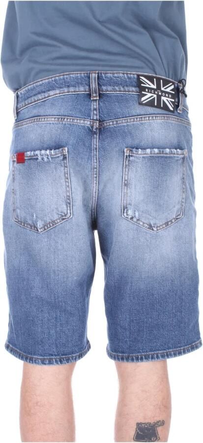 John Richmond Verweerde Denim Bermuda Shorts Blauw Heren