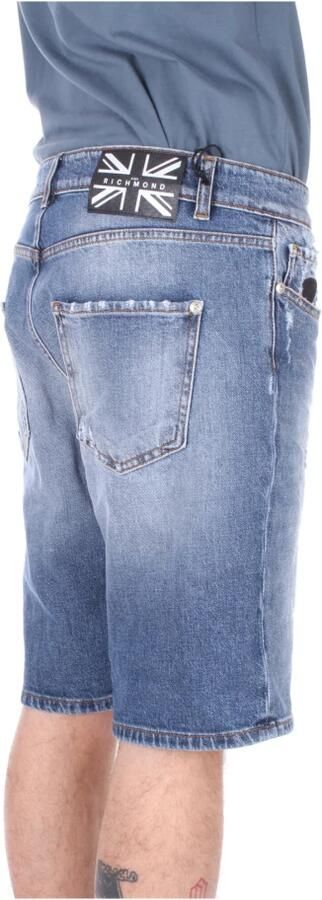 John Richmond Verweerde Denim Bermuda Shorts Blauw Heren - Foto 3