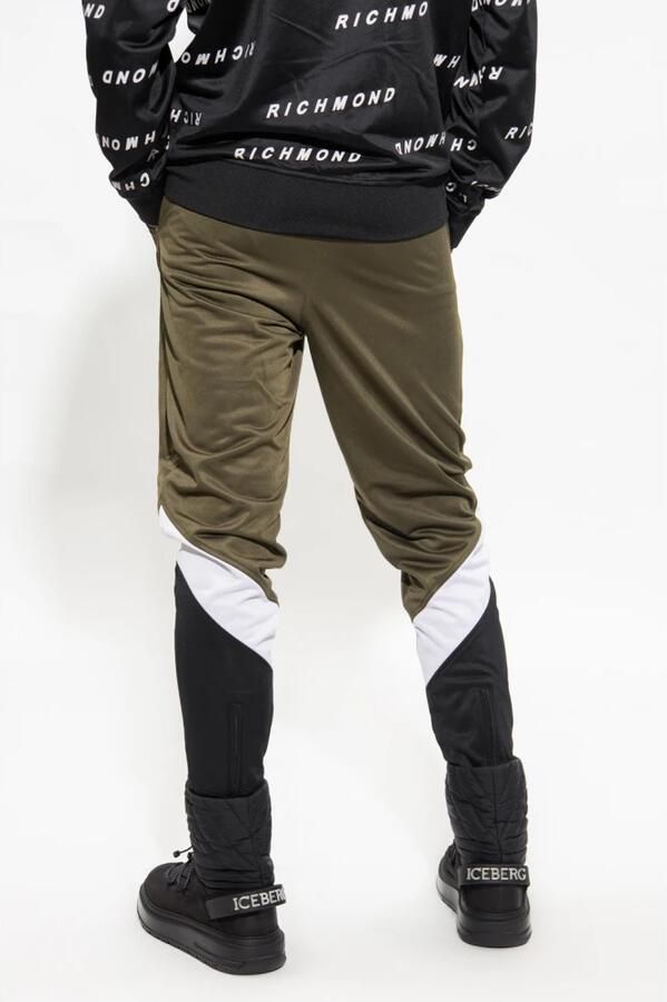 John Richmond Gedrukte sweatpants met logo en applicaties Green Heren - Foto 4