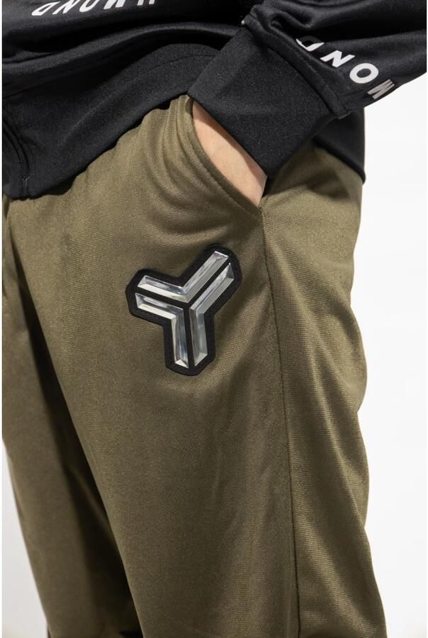 John Richmond Gedrukte sweatpants met logo en applicaties Green Heren