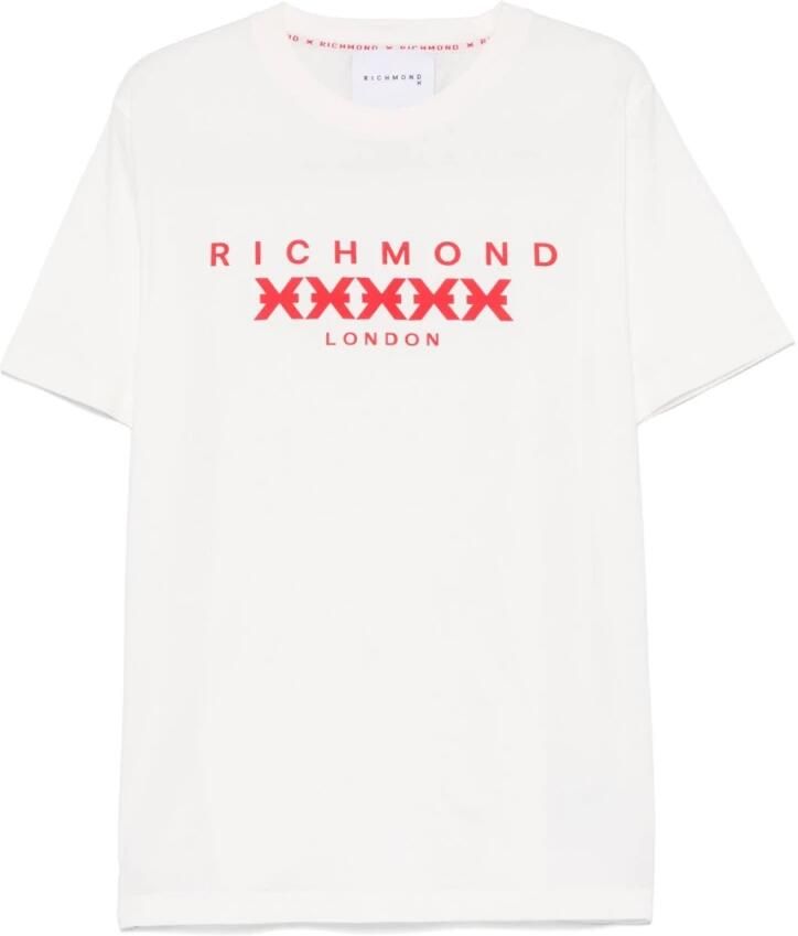 John Richmond Witte Crew Neck T-shirts en Polos White Heren - Foto 4