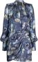 John Richmond Korte jurk met iconisch denim catwalk-patroon Blauw Dames - Thumbnail 1