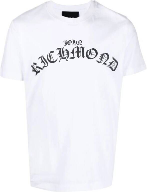 John Richmond Logo Print Katoenen T-Shirt Zwart Heren