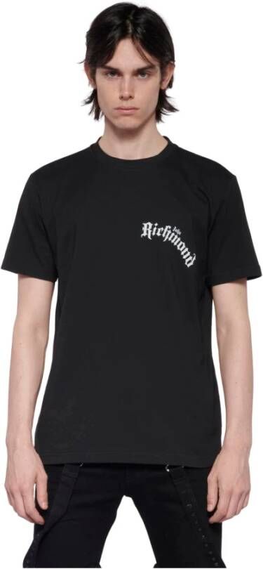 John Richmond Logo Print T-Shirt Zwart Heren