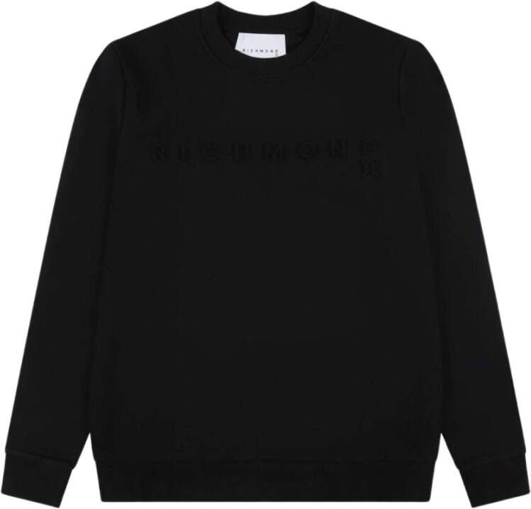 John Richmond Logo Sweatshirt met Ronde Hals en Lange Mouwen Zwart Heren