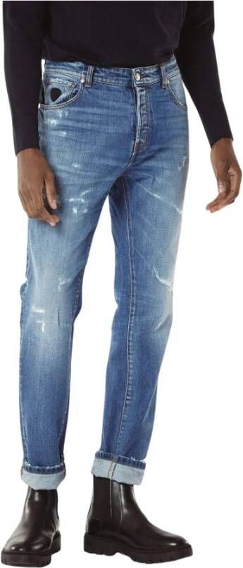 John Richmond Noodlijdend effect gewone fit jeans Blauw Heren