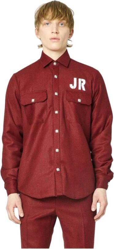 John Richmond Noriko Overhemd met Voorknoopsluiting en Borstzakken Red Heren