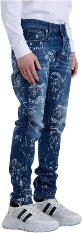 John Richmond Oversized jeans met patroon Blauw Heren