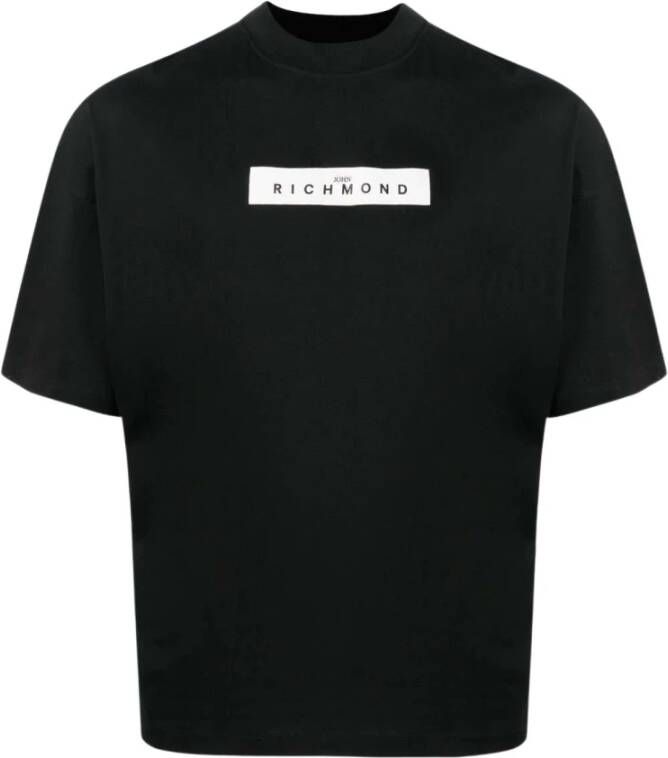 John Richmond Oversized t-shirt met logo-print Zwart Heren