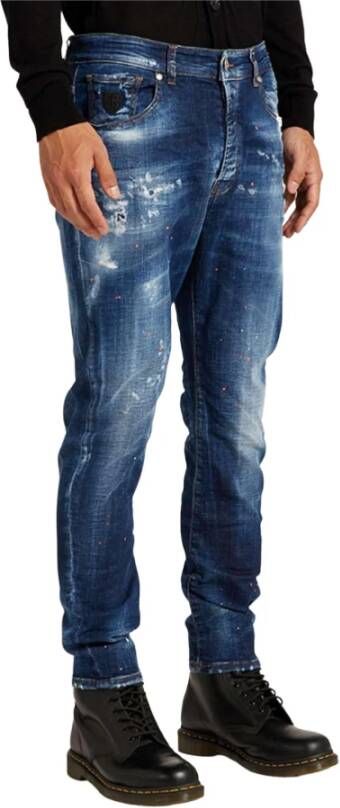 John Richmond Regelmatige taille jeans met toepassing Blauw Heren
