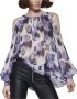 John Richmond Semi-transparante zijden blouse Purple Dames - Thumbnail 1