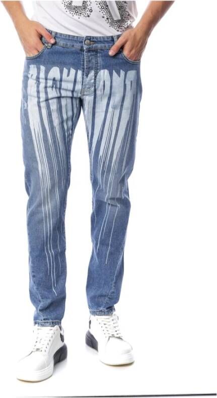 John Richmond Slim-fit jeans Blauw Heren