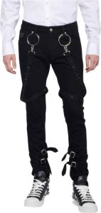 John Richmond Slim-Fit Jeans met stijlvolle details Zwart Heren