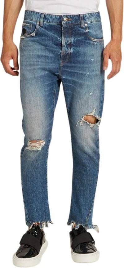 John Richmond Slimfit-jeans Blauw Heren