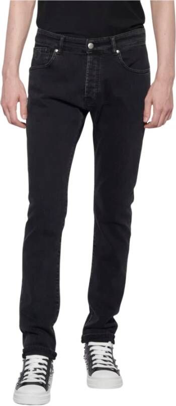 John Richmond Slim-Fit Zwarte Jeans met Stijlvolle Print Zwart Heren
