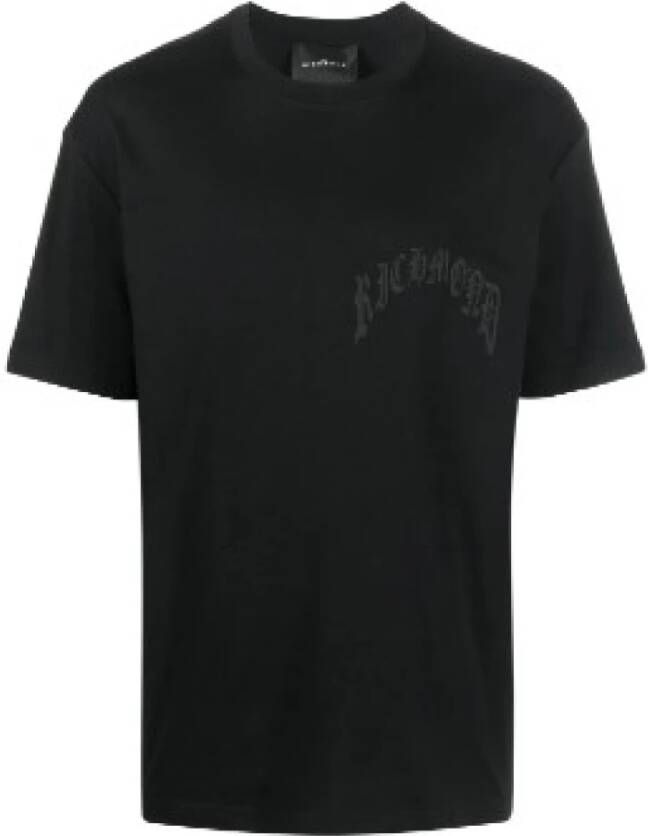 John Richmond Zwarte Ondolin Katoenen T-shirt met Logo Print Black Heren