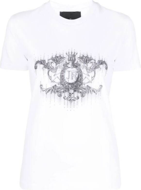 John Richmond T-Shirt met Contrast Design Wit Dames