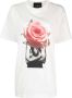 John Richmond T-shirt met decoratieve rozenprint White Dames - Thumbnail 1