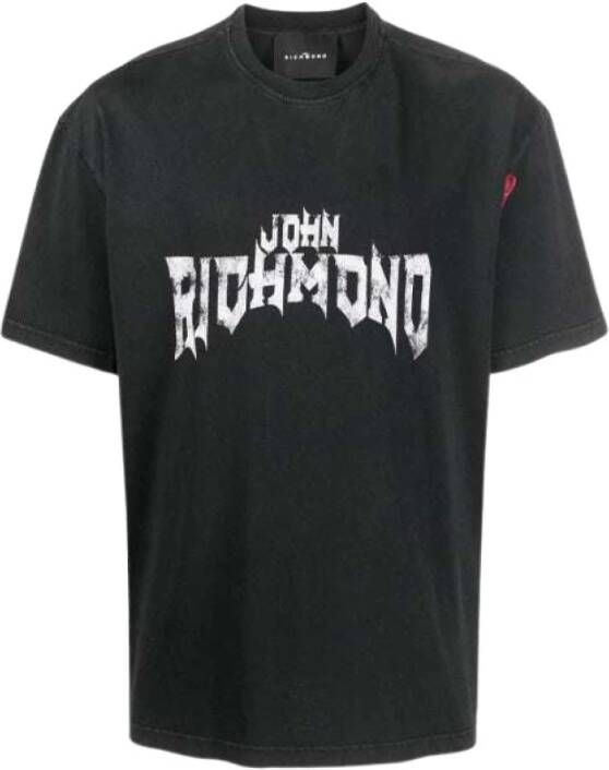 John Richmond T-shirt met Korte Mouwen en Logo Grijs Heren