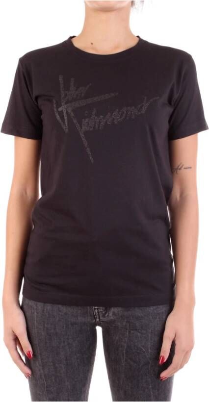John Richmond T-shirt met Korte Mouwen en Subtiel Logo Zwart Dames