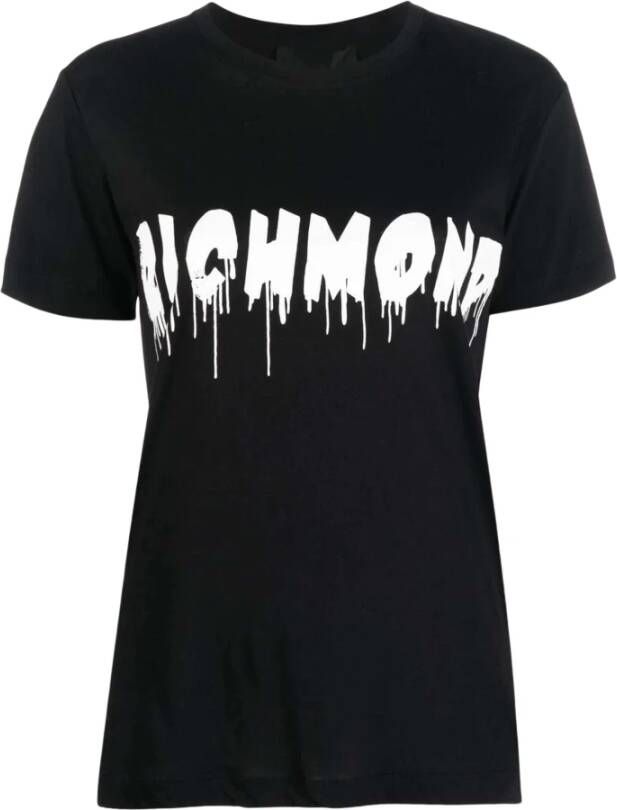 John Richmond T-shirt met logo-print Zwart Dames