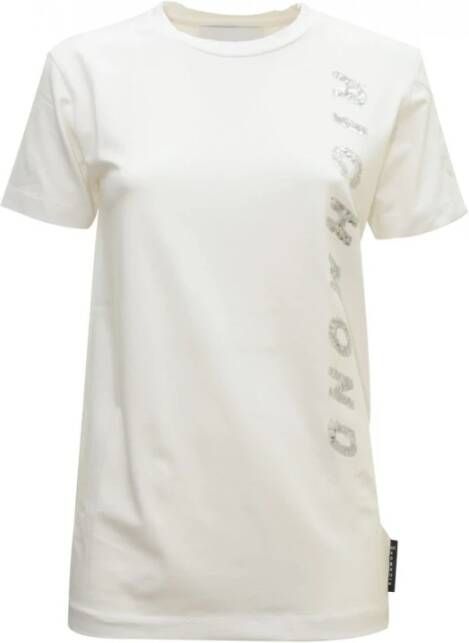John Richmond Contrasterende Zijprint T-Shirt White Dames