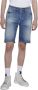 John Richmond Verweerde Denim Bermuda Shorts Blauw Heren - Thumbnail 3