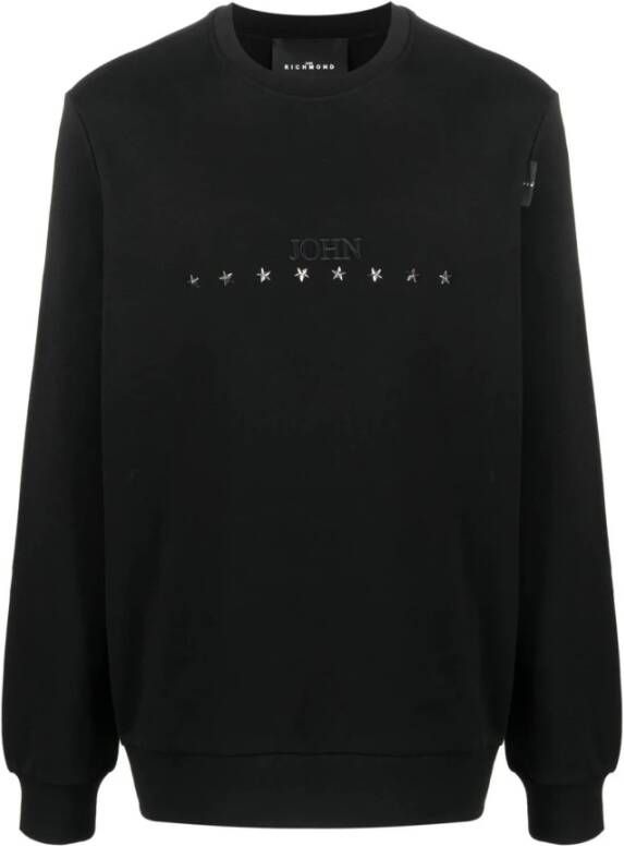 John Richmond XL Sweatshirt met geborduurd logo en sterrenstud Zwart Heren