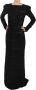 John Richmond Black Silk Full Length Sequined Gown Dress Black Dames - Thumbnail 1