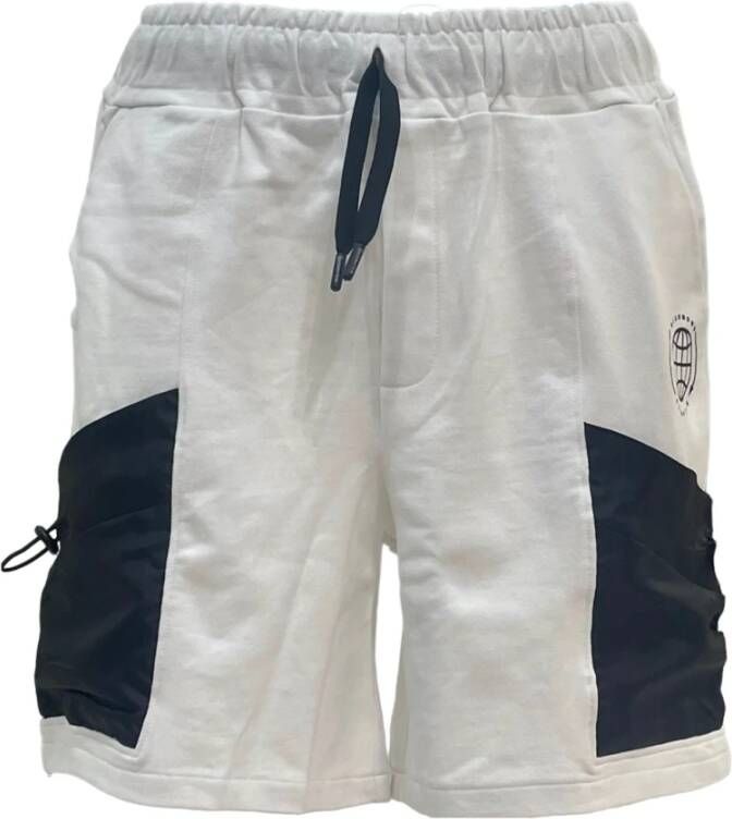 John Richmond Bermuda Shorts met contrasterend logo White Heren