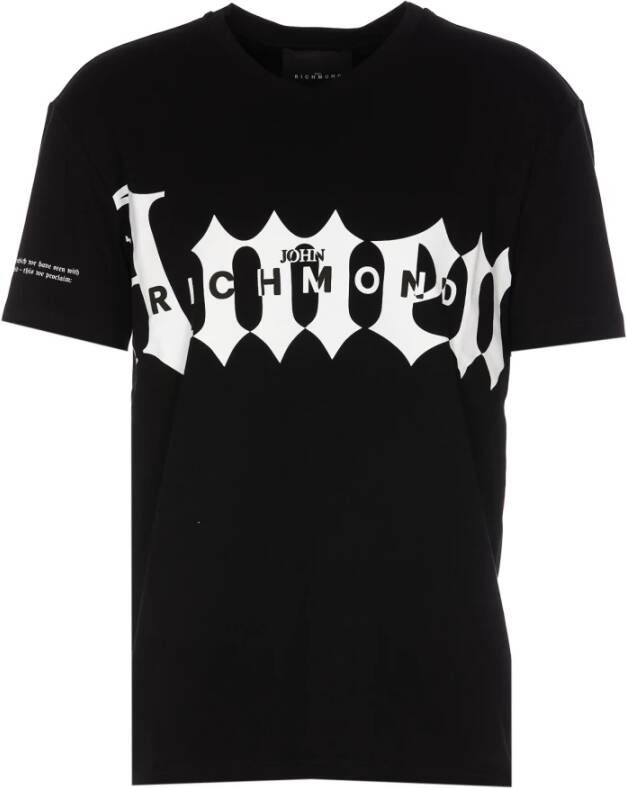 John Richmond Oversized T-shirt met contrastprint Black Heren