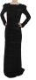 John Richmond Black Silk Full Length Sequined Gown Dress Black Dames - Thumbnail 1