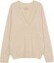 John Smedley Beige Wrap Jersey met Diepe V-Hals en Ribdetails Beige Dames - Thumbnail 1