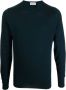John Smedley Groene wollen trui met ronde hals Groen Heren - Thumbnail 1