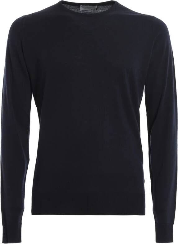 John Smedley Lundy Pullover LS Blauw Heren