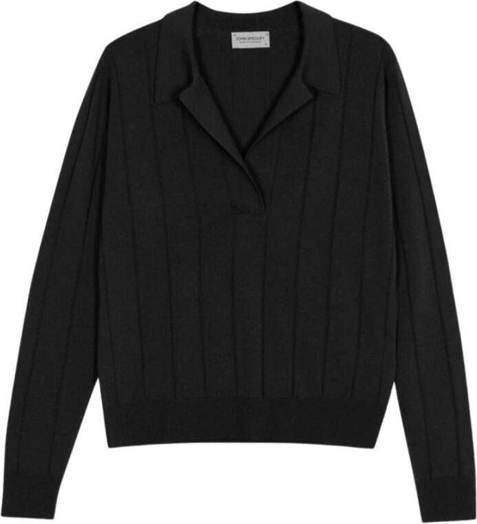 John Smedley Moderne Zwarte Basis Trui Zwart Dames