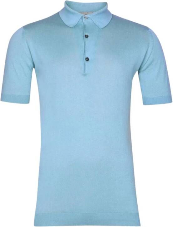 John Smedley Polo Shirt Blauw Heren