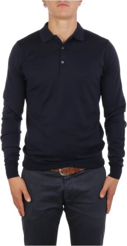John Smedley Polo shirt Blauw Heren