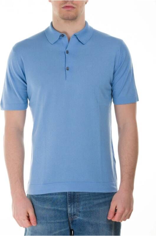 John Smedley Polo Shirt Blauw Heren