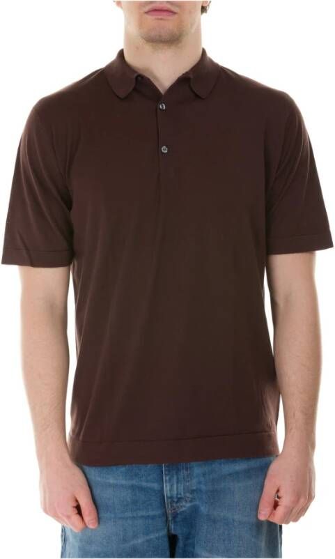 John Smedley Polo Shirt Bruin Heren