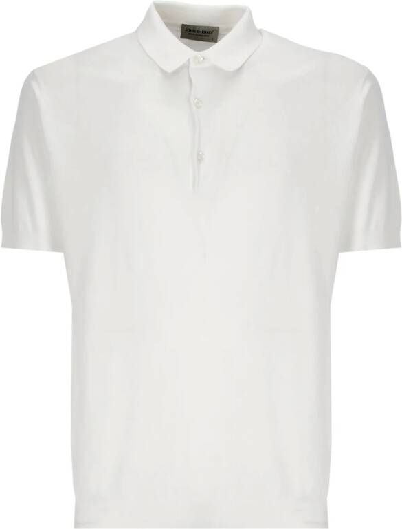 John Smedley Polo Shirt White Heren