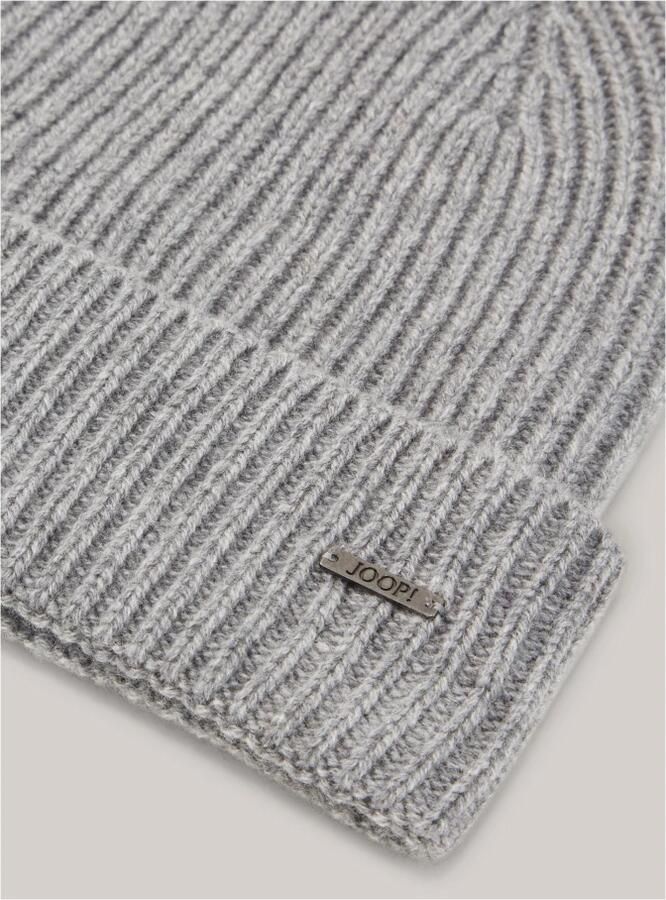 JOOP! Collection Gebreide muts van kasjmier met labeldetail model 'FENOL' - Foto 2