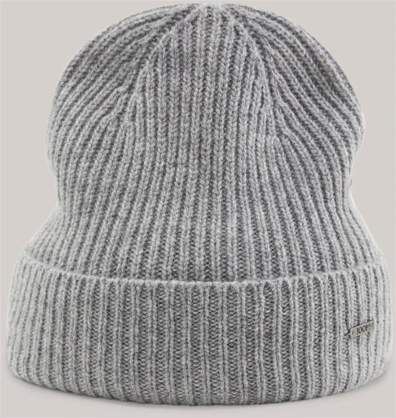 JOOP! Collection Gebreide muts van kasjmier met labeldetail model 'FENOL'