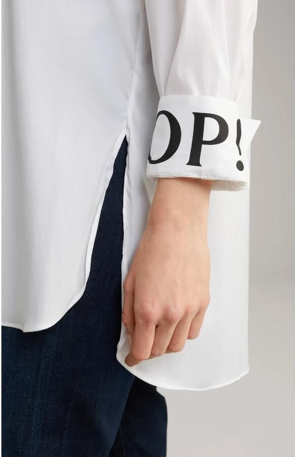 Joop! Witte blouse met zijsplitten White Dames